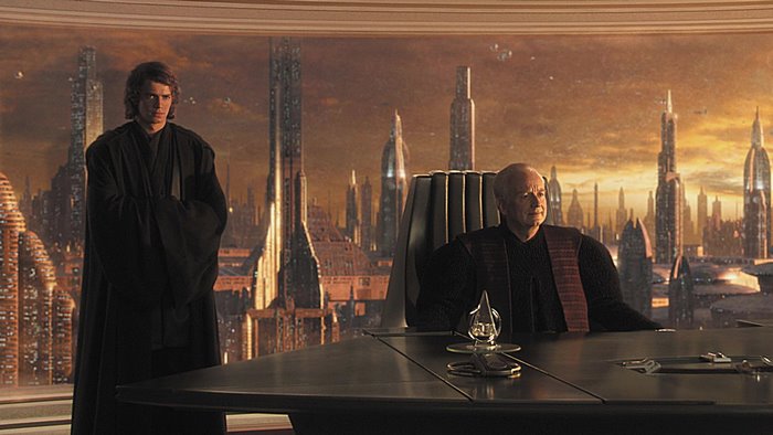 Anakin Skywalker and Emperor Palpatine in Coruscant