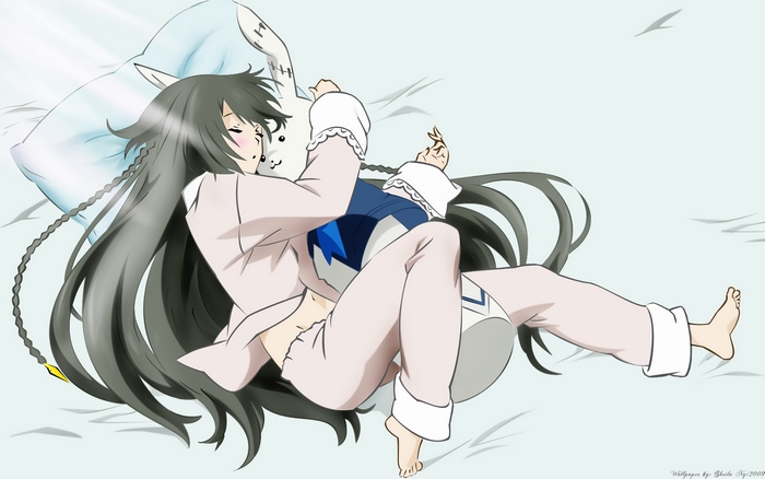 Alice Baskerville sleeping with a plush toy