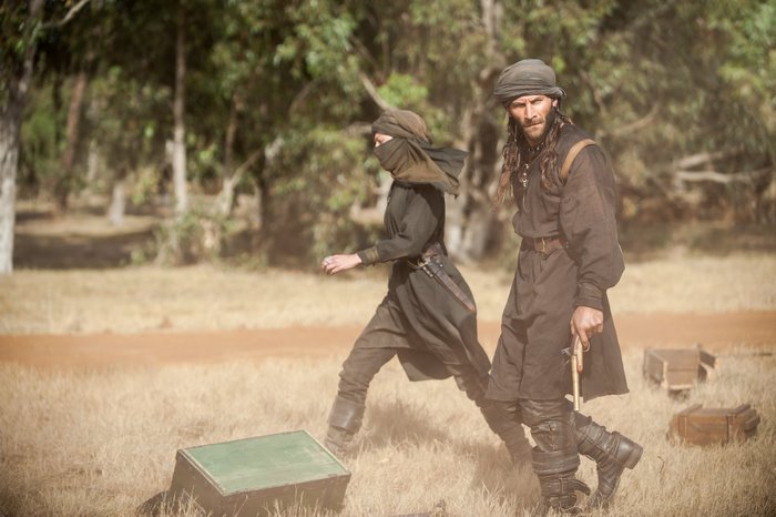 Charles Vane from Black Sails in a field
