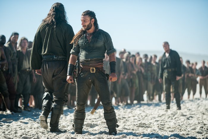 Charles Vane from Black Sails on a beach