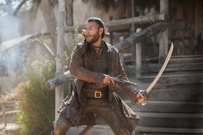 Charles Vane from Black Sails with pistol and sword
