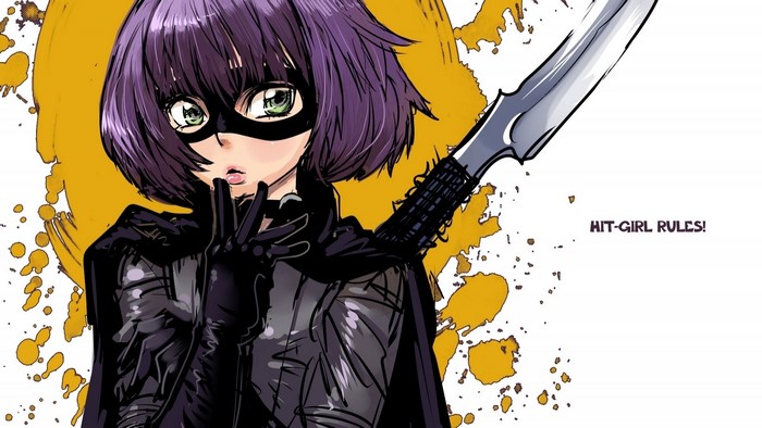 Hit-Girl from Kick-Ass with a sword