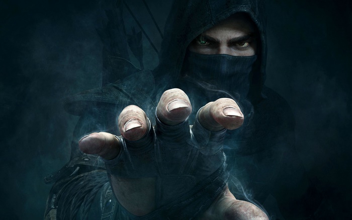 Garrett from Thief reaching forward