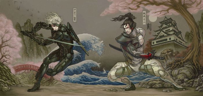 Raiden and Samurai Jack in Japanese Landscape