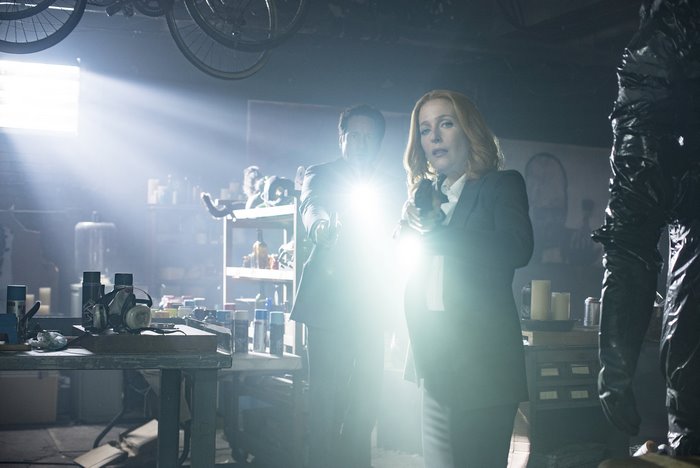 Fox Mulder and Dana Scully in a workshop