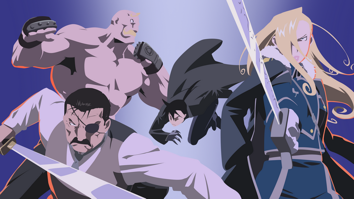 Greed and other characters from Fullmetal Alchemist