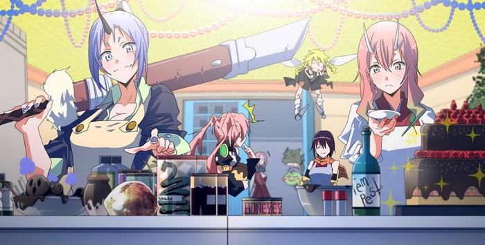 Milim Nava and friends baking cakes