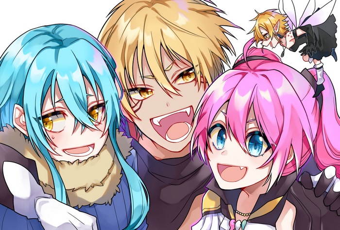 Rimuru Tempest, Milim Nava, and Guy Crimson from That Time I Got Reincarnated as a Slime