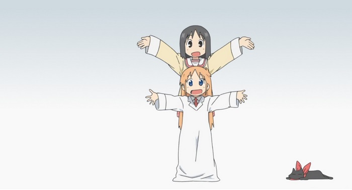 Nano Shinonome and Sakamoto from Nichijou