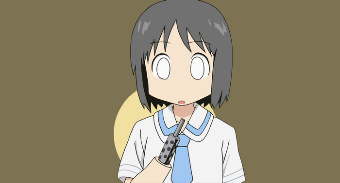 Nano Shinonome with a gun