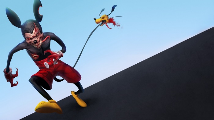 Dark and Distorted Pluto Disney Character
