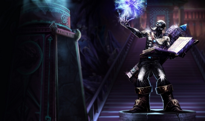 Ryze from League of Legends casting magic
