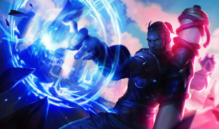 Ryze from League of Legends casting magic