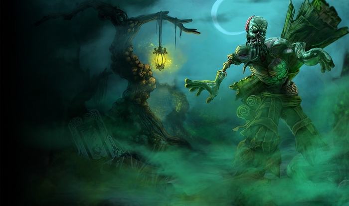 Ryze from League of Legends in a graveyard
