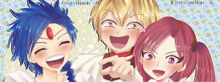 Aladdin, Morgiana, and Alibaba from Magi