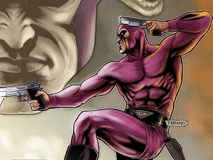 The Phantom holding two pistols