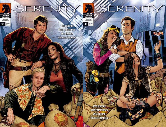 Serenity Comic Book Cover featuring the Crew