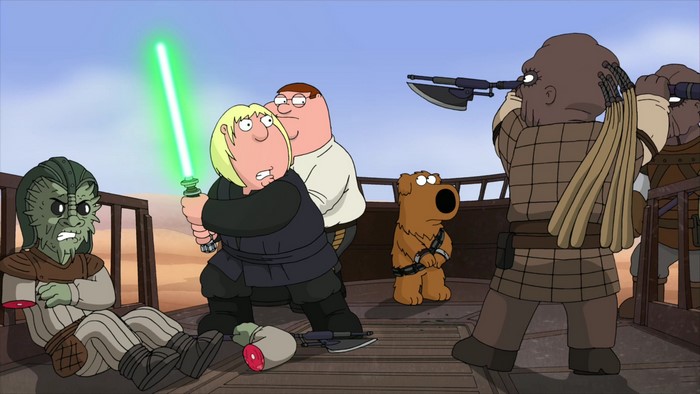 Chris Griffin and Peter Griffin from Family Guy in Star Wars
