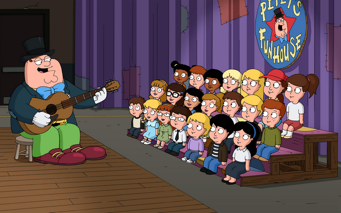 Peter Griffin performing at Pelly's Funhouse