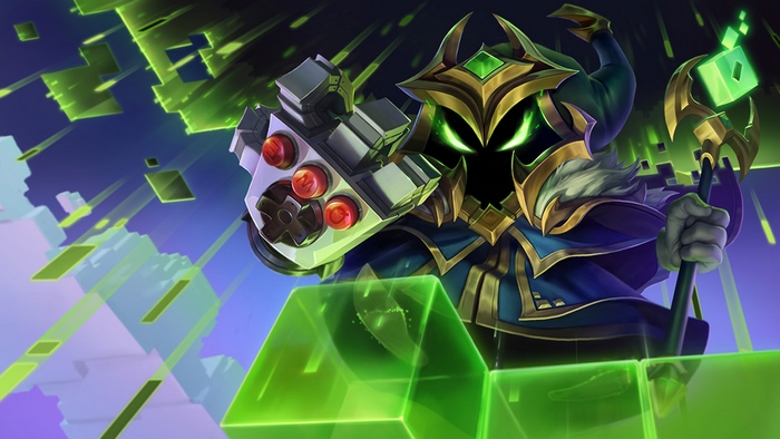 Veigar from League of Legends with controller and staff