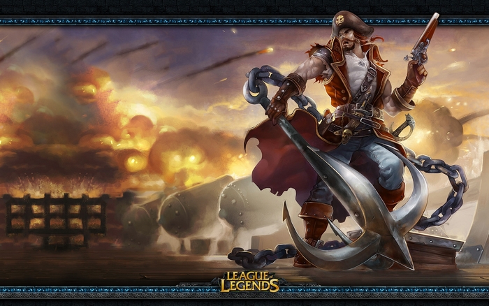 Gangplank from League of Legends with anchor and pistol