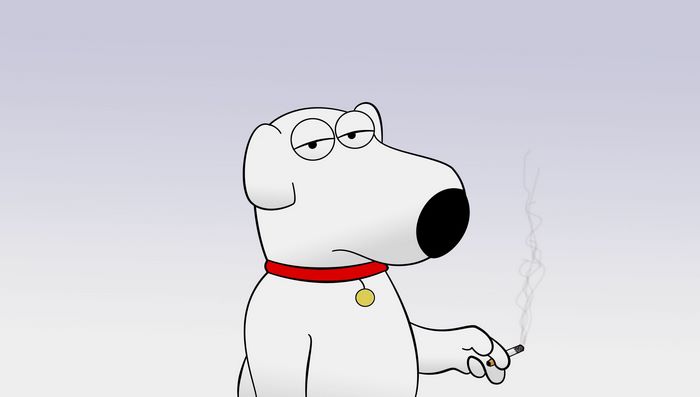 Brian Griffin from Family Guy smoking