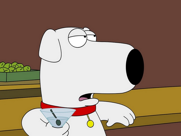 Brian Griffin holding a martini
