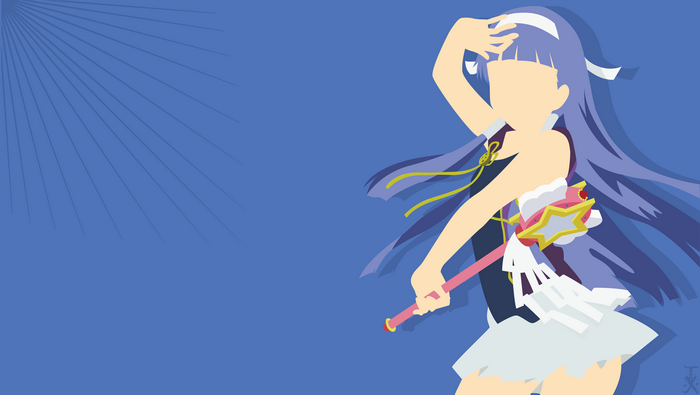 Nagi from Kannagi holding a magical staff