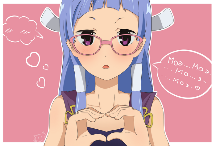 Nagi from Kannagi making a heart shape with her hands