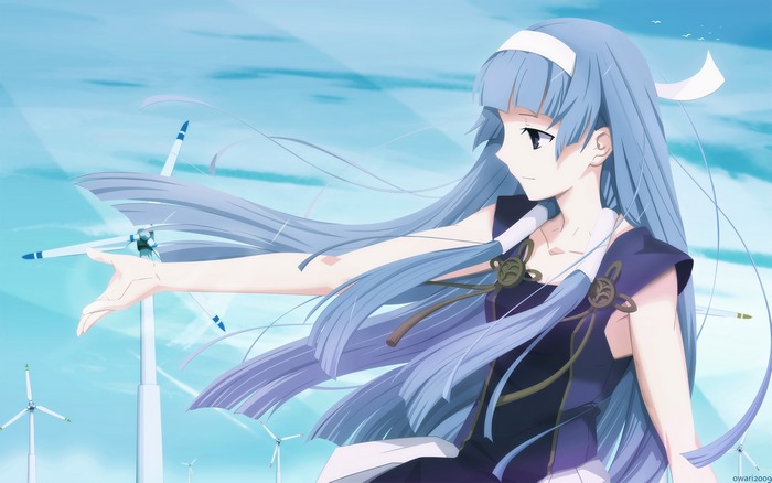 Nagi from Kannagi with windmills