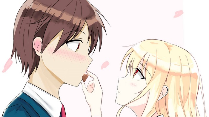 Sorata Kanda feeding chocolate to girl