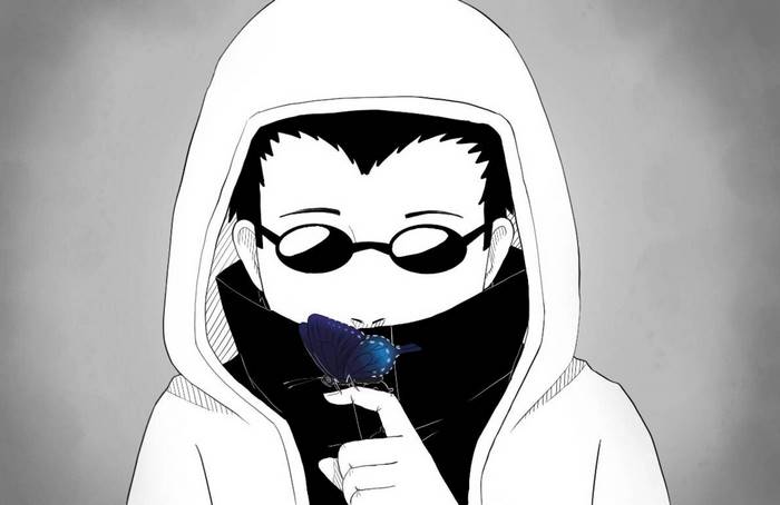 Shino Aburame with a butterfly