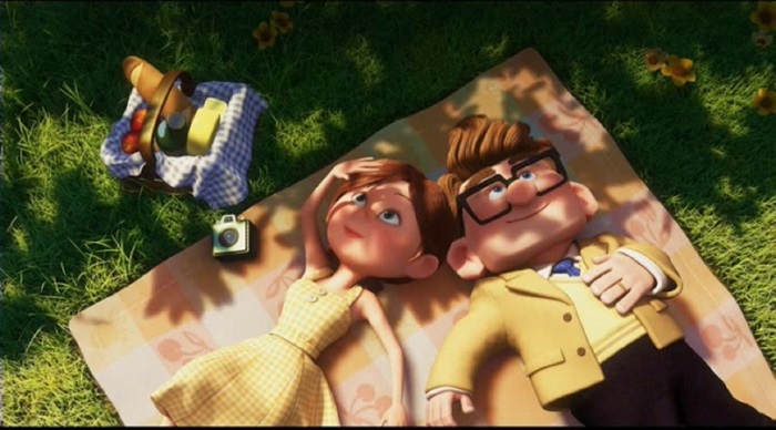Carl Fredricksen and Ellie on a picnic
