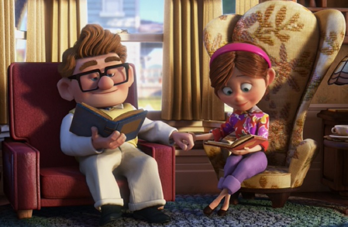 Carl Fredricksen and Ellie Fredricksen reading