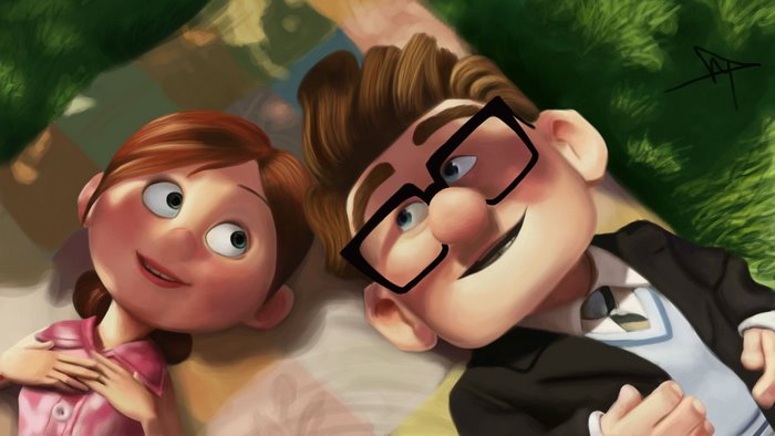 Carl Fredricksen and Ellie from Up