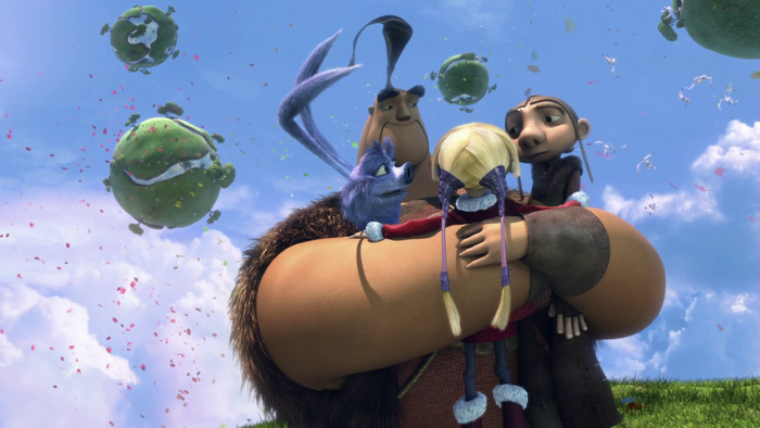 Gwizdo from Dragon Hunters with children and a creature