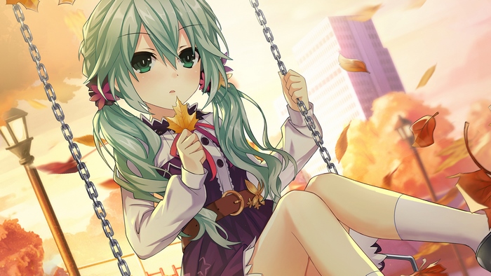 Natsumi from Date A Live on a swing