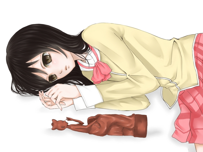 Mai Minakami lying down with a doll