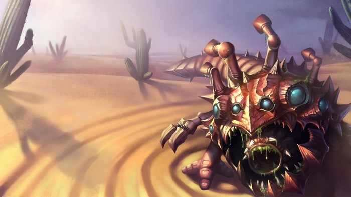 Kog'Maw from League of Legends in a Desert