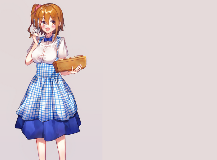 Momo Kisaragi holding a basket of bread