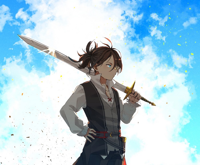 Wilhelm van Astrea with a sword
