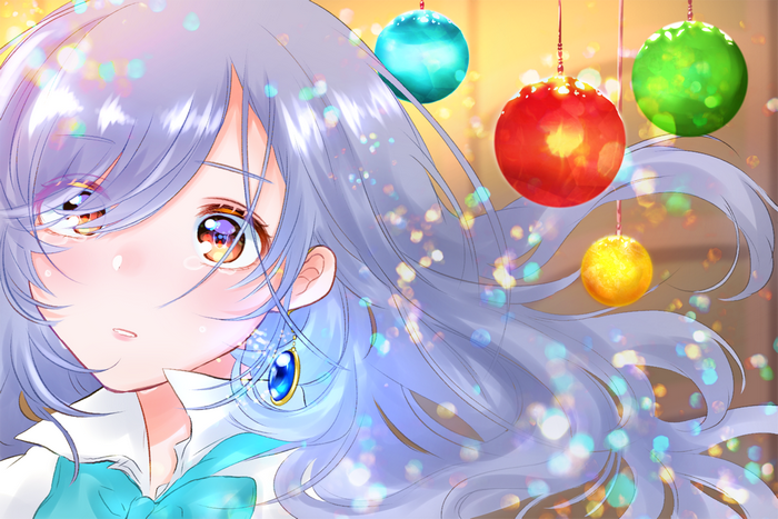 Hitomi Tsukishiro with Christmas Ornaments