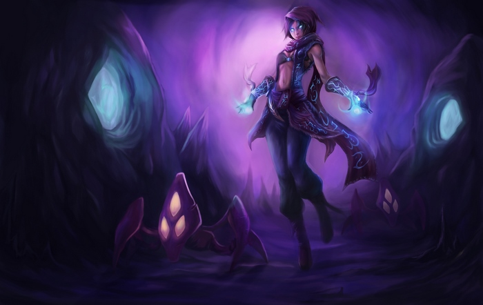Malzahar from League of Legends in a cave