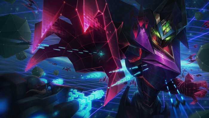 Malzahar from League of Legends in a digital space