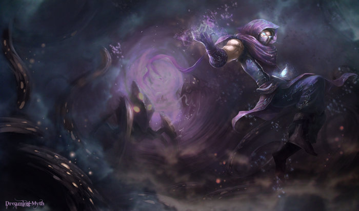 Malzahar from League of Legends casting magic