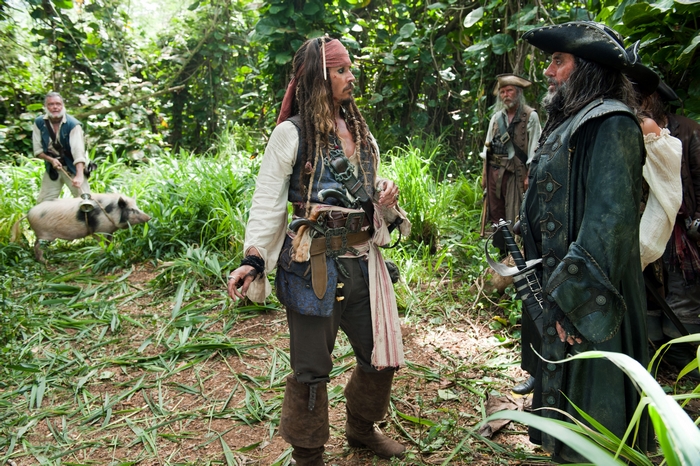 Captain Jack Sparrow and Blackbeard from Pirates of the Caribbean