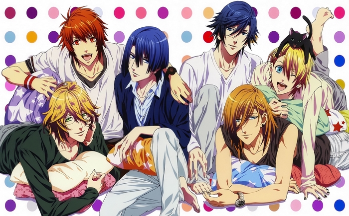 Uta no Prince-sama characters with a cat