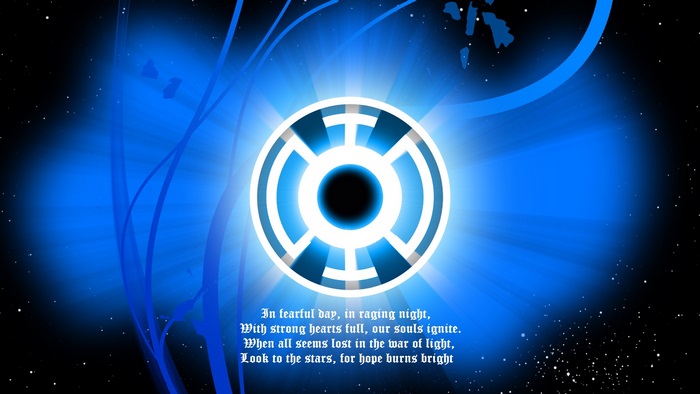 Blue Lantern Corps symbol with poem