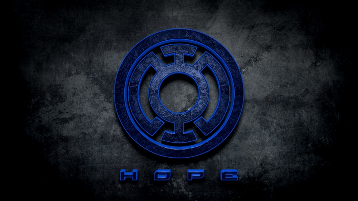 Blue Lantern symbol with HOPE text