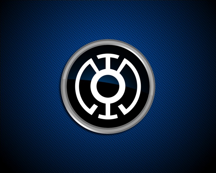 Blue Lantern symbol on a blue textured background